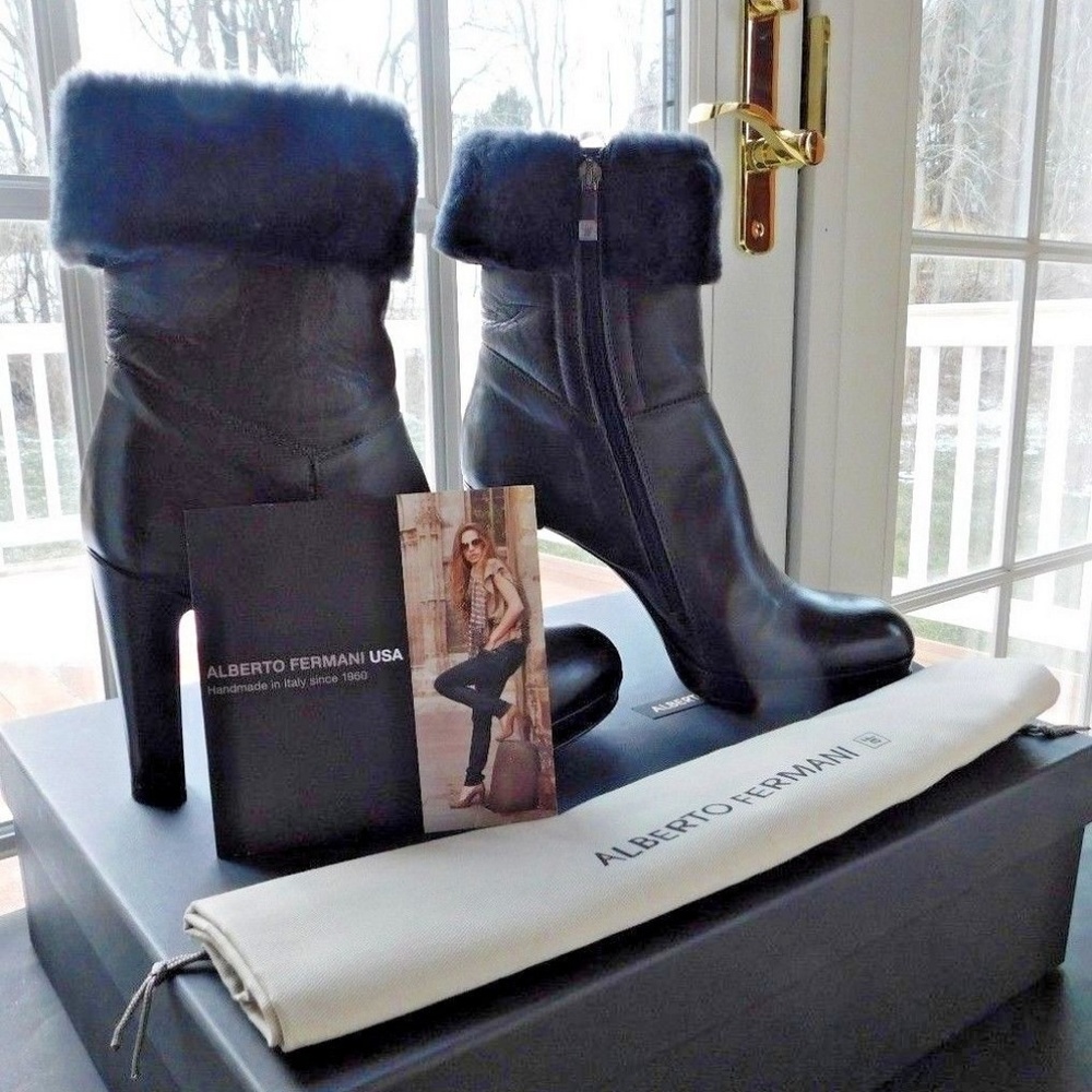 Alberto Fermani Leather Ankle Boots NIB 9.5 ITALY